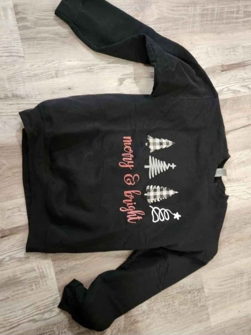 Gildan Black Woman's 'Merry & Bright' Graphic Sweatshirt